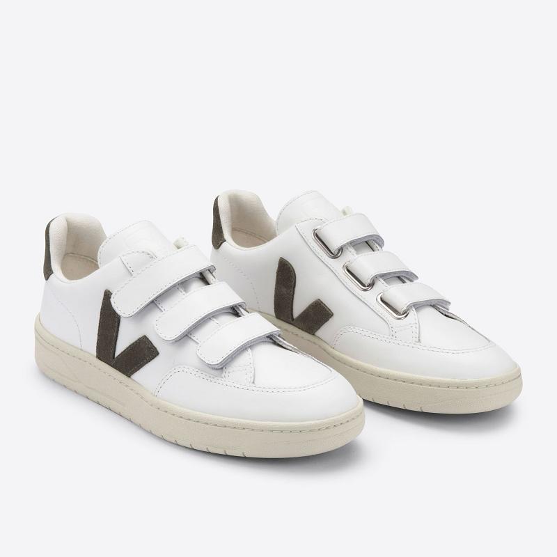 Zapatillas Veja Hombre Madrid - V-Lock Tenis Blancas Kaki Cuero ES2128393